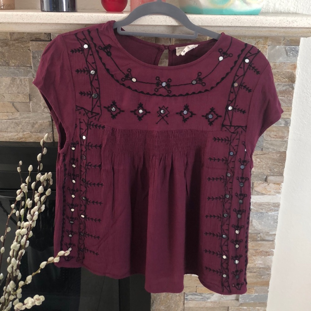 LA Hearts Fashion Burgundy/Purple Top